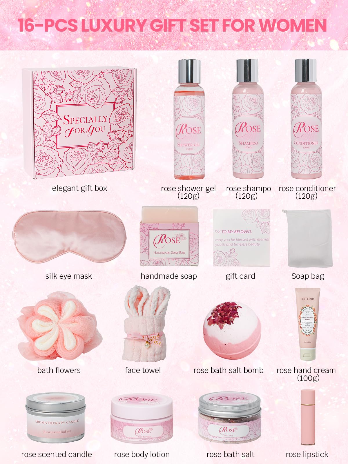 honiitaa rose bath bombs close-up highlights a soothing bath experience and calming aroma.