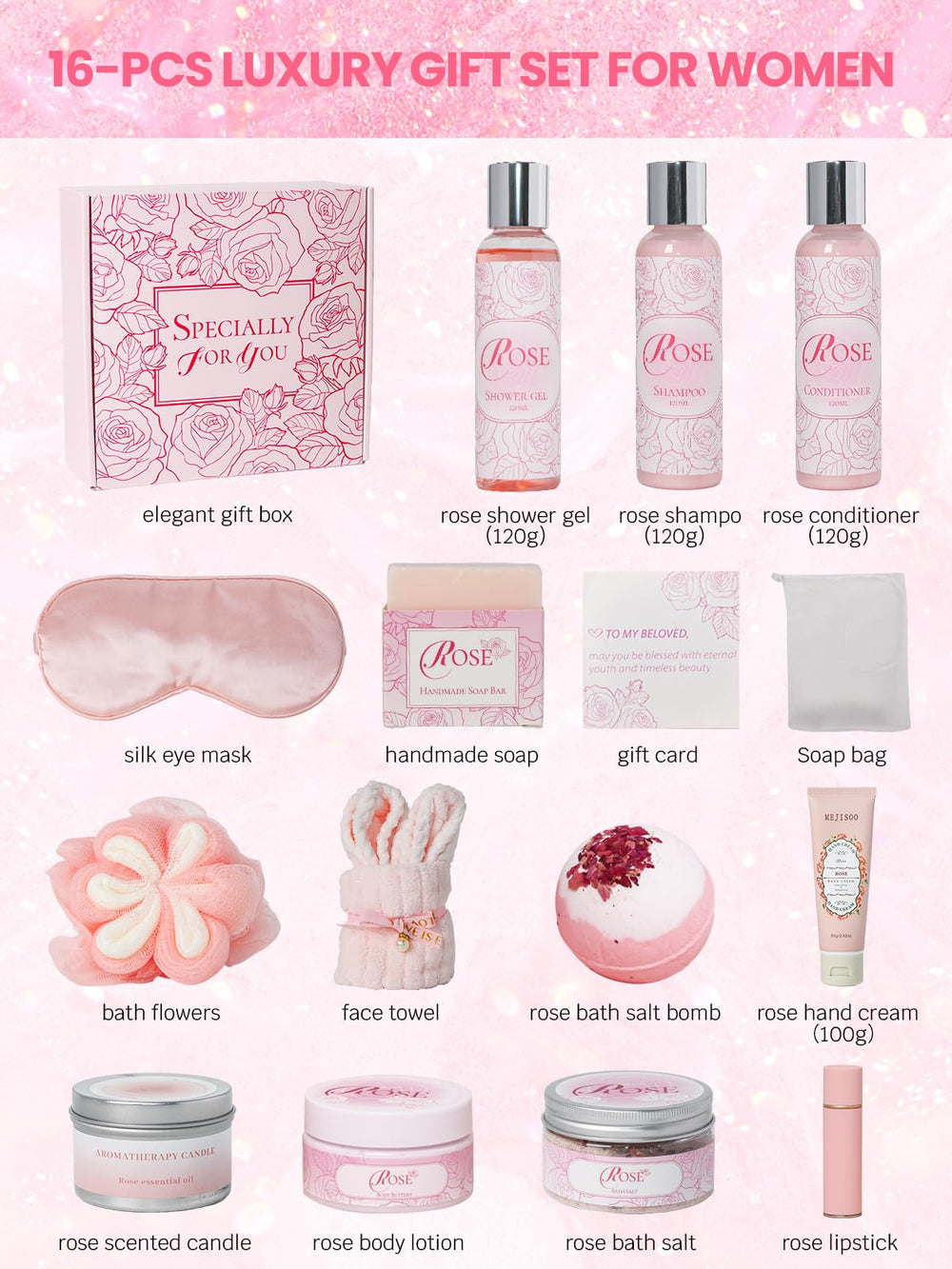 honiitaa rose bath bombs close-up highlights a soothing bath experience and calming aroma.