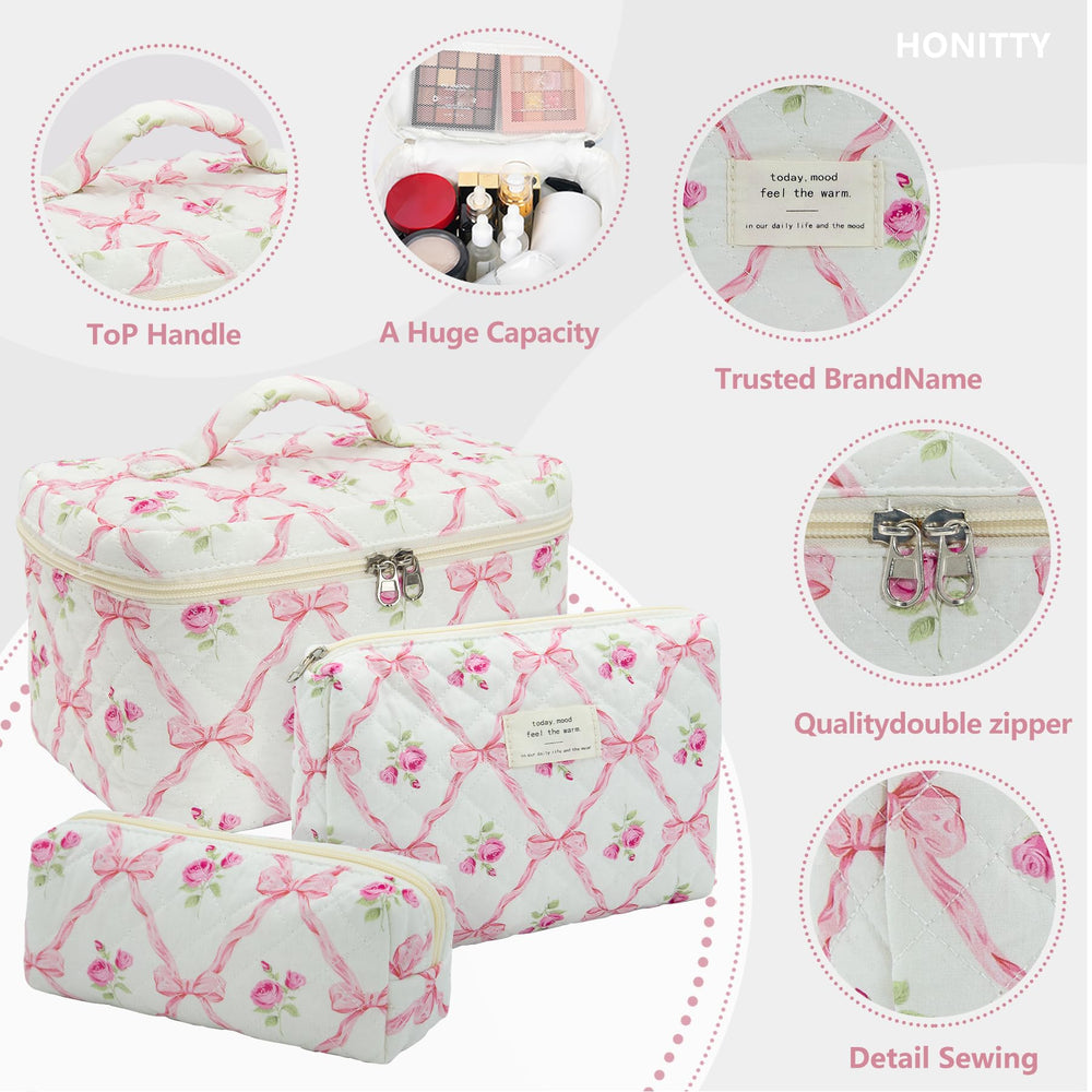 honitty cotton makeup bag features soft fabric and easy care