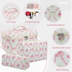 honitty cotton makeup bag features soft fabric and easy care