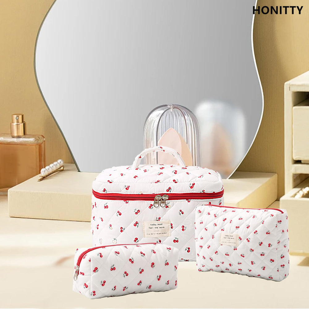 Honitty durable floral bag perfect travel toiletry companion.