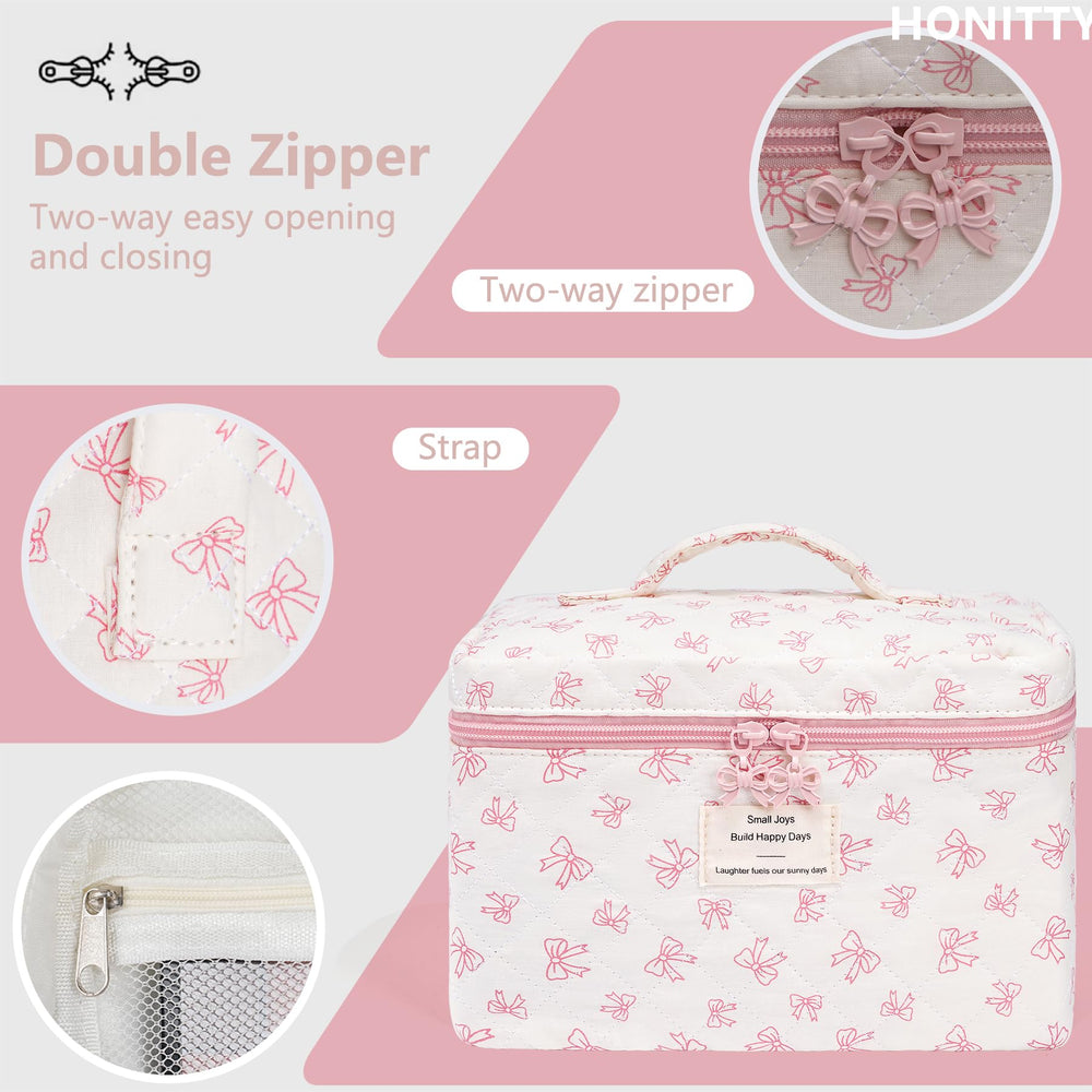 Honitty floral-makeup bag durable-fabric with easy-clean surface