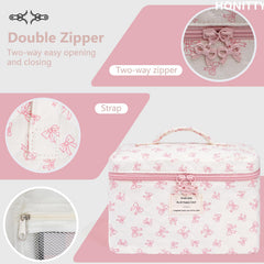 Honitty floral-makeup bag durable-fabric with easy-clean surface