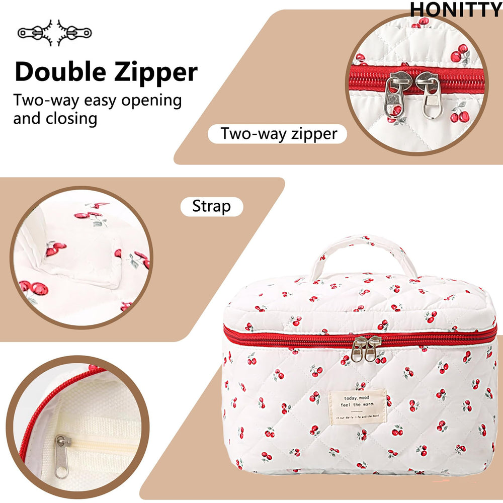 Honitty foldable travel cosmetic bag lightweight and easy to fit in luggage.