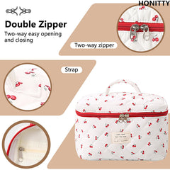 Honitty foldable travel cosmetic bag lightweight and easy to fit in luggage.