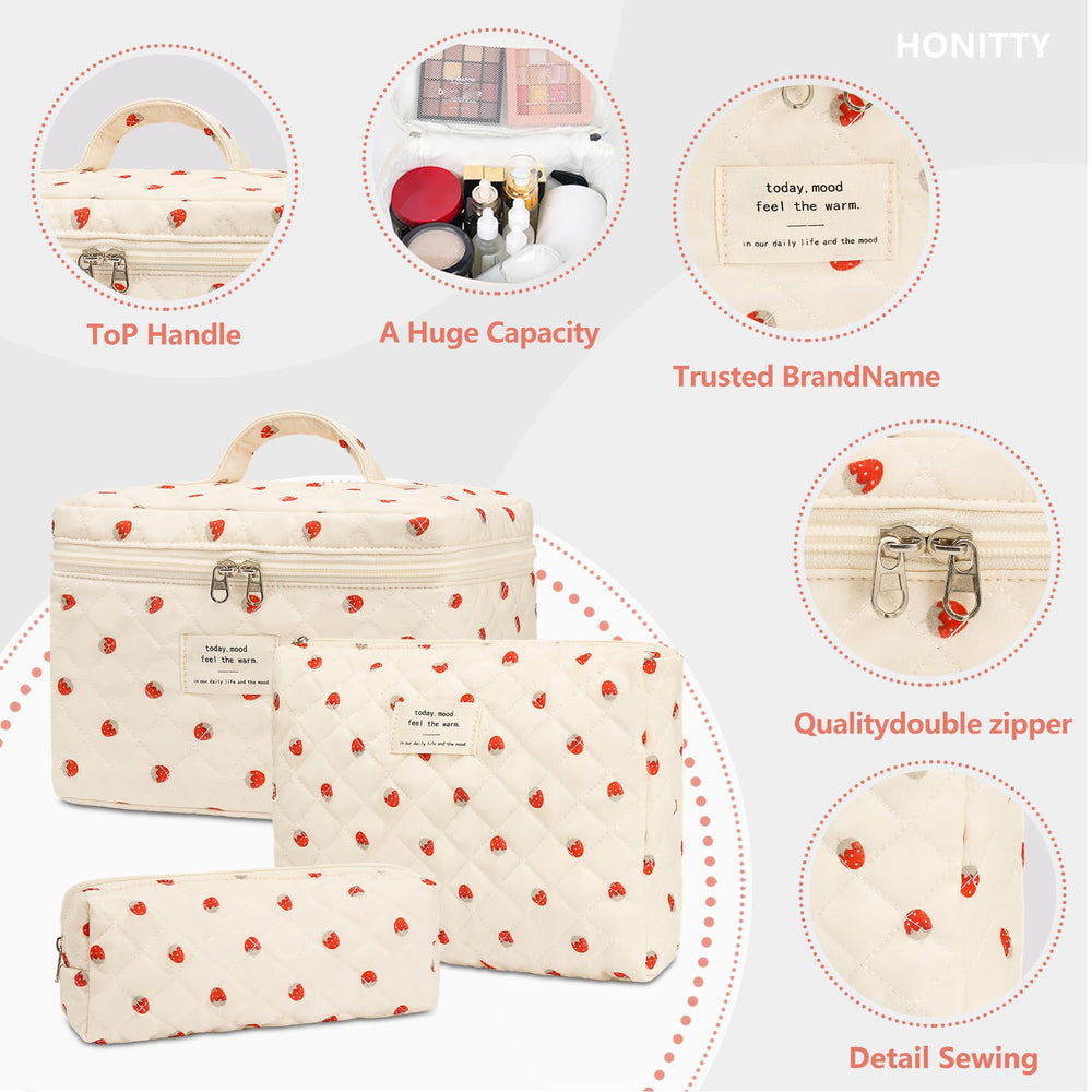 honitty makeup bag set floral design adds style on trips