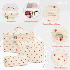 honitty makeup bag set floral design adds style on trips