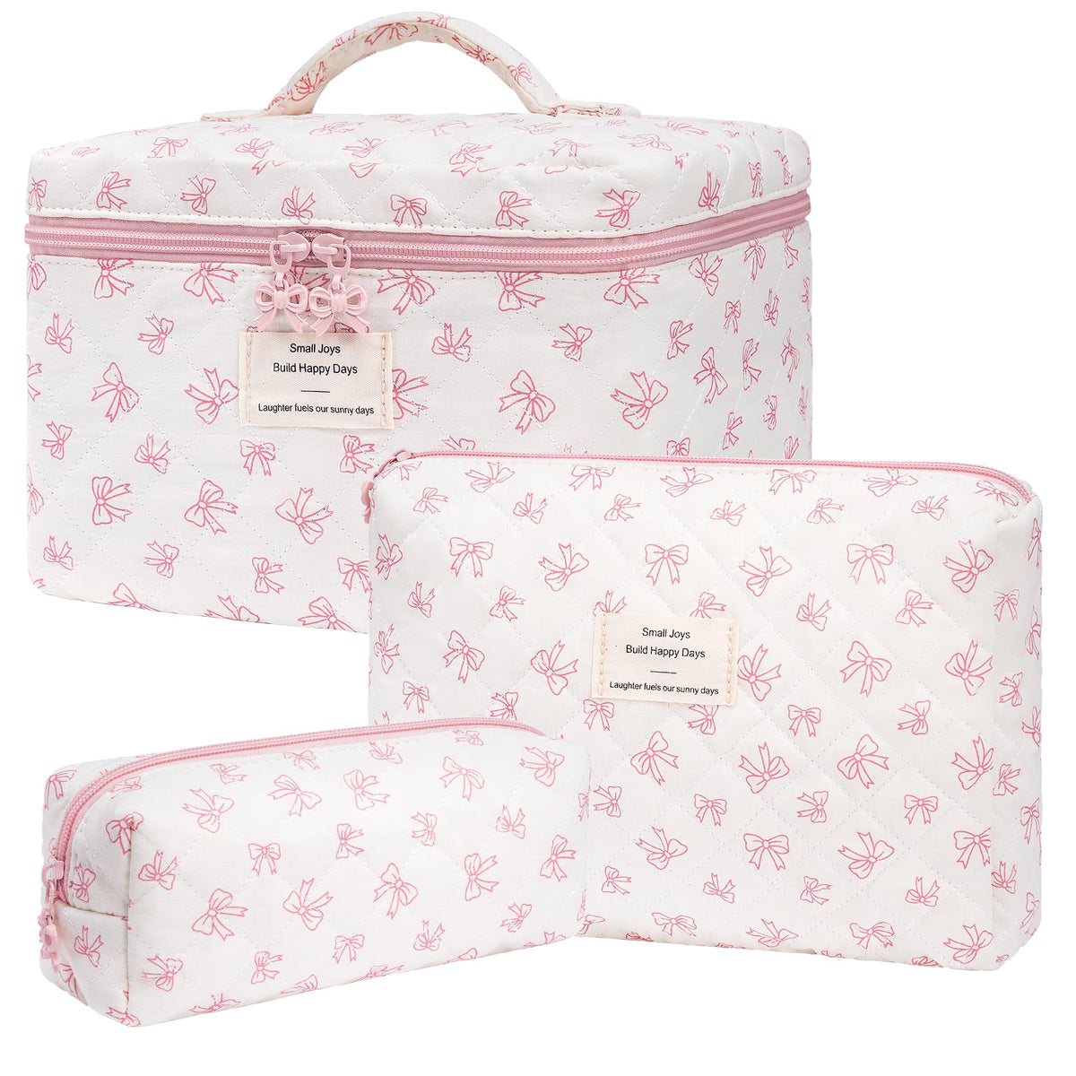 Honitty makeup bag floral-quilted large, ideal to organize cosmetics on travels