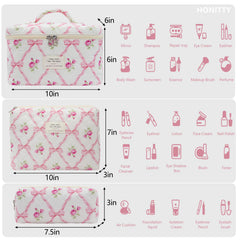 honitty large travel makeup bag with spacious interior for toiletries