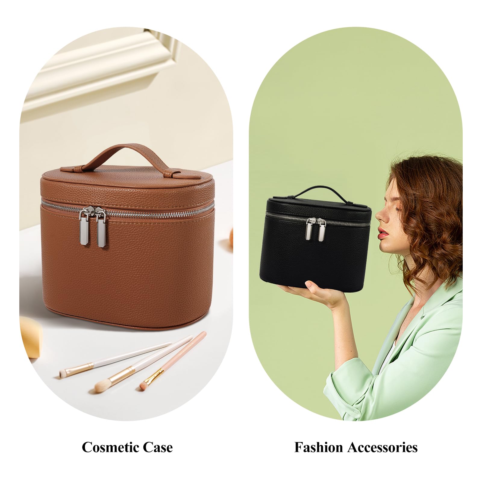 Honitty makeup bag travel use case, keeps toiletries upright and easy to access