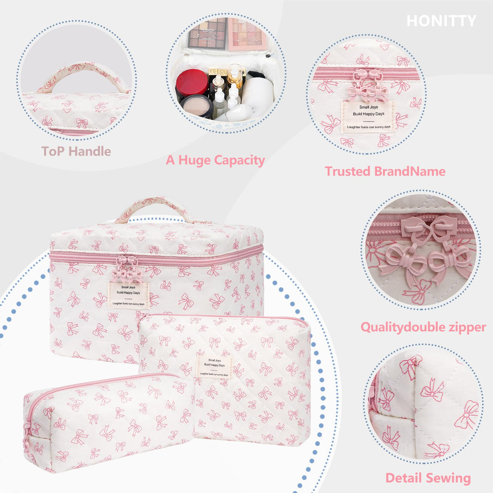 Honitty travel cosmetic bag soft-foldable, lightweight for easy packing