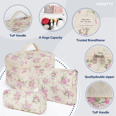 Honitty travel toiletry bag foldable design fits into luggage for easy packing