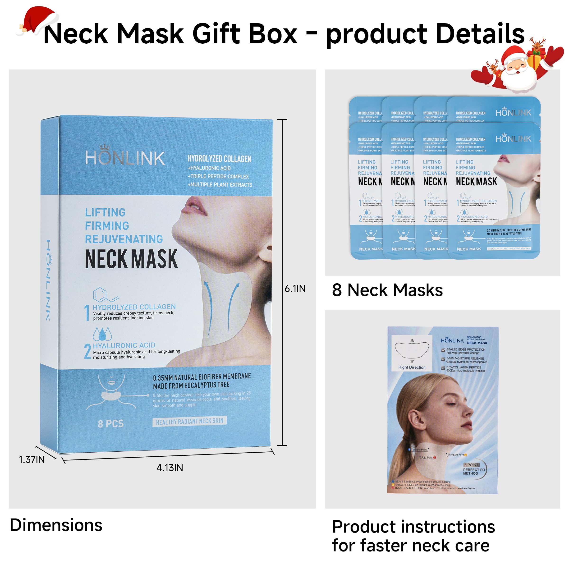 HONLINK packaging display shows the complete HONLINK neck mask line