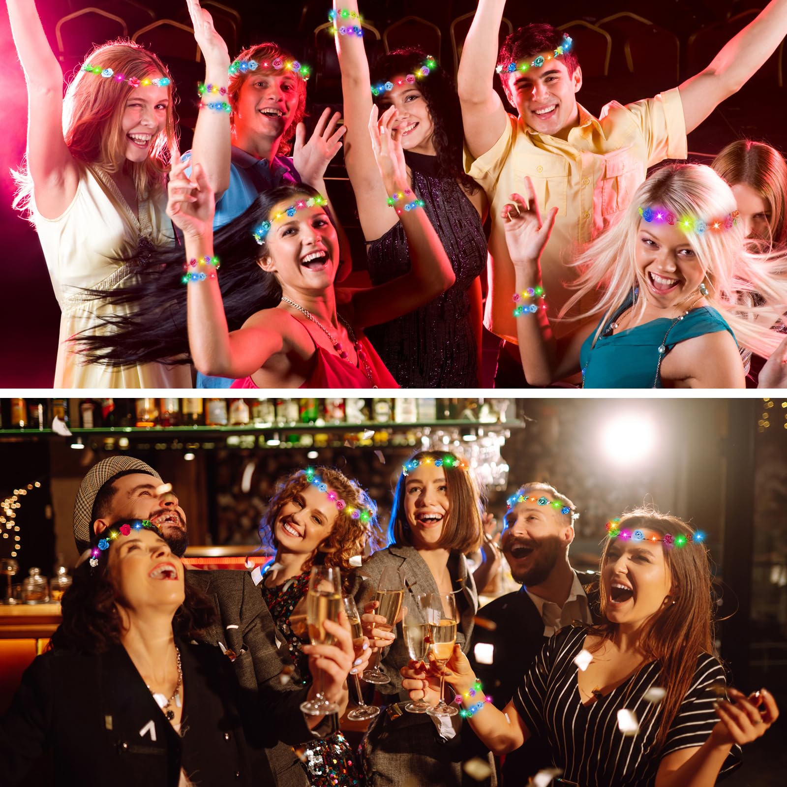 HONLYNE LED flower crown battery life over eight hours for all-night celebrations