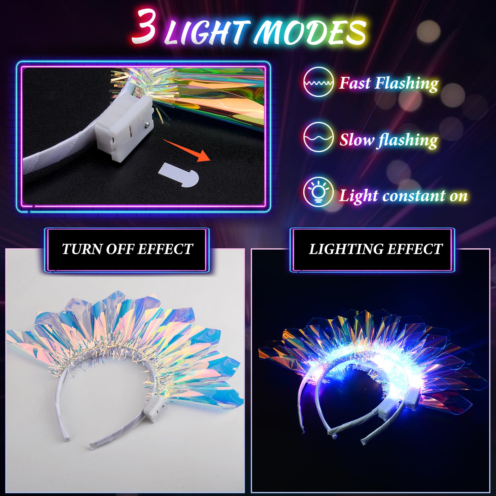HONLYNE LED Headband worn during party, showing elegant design.
