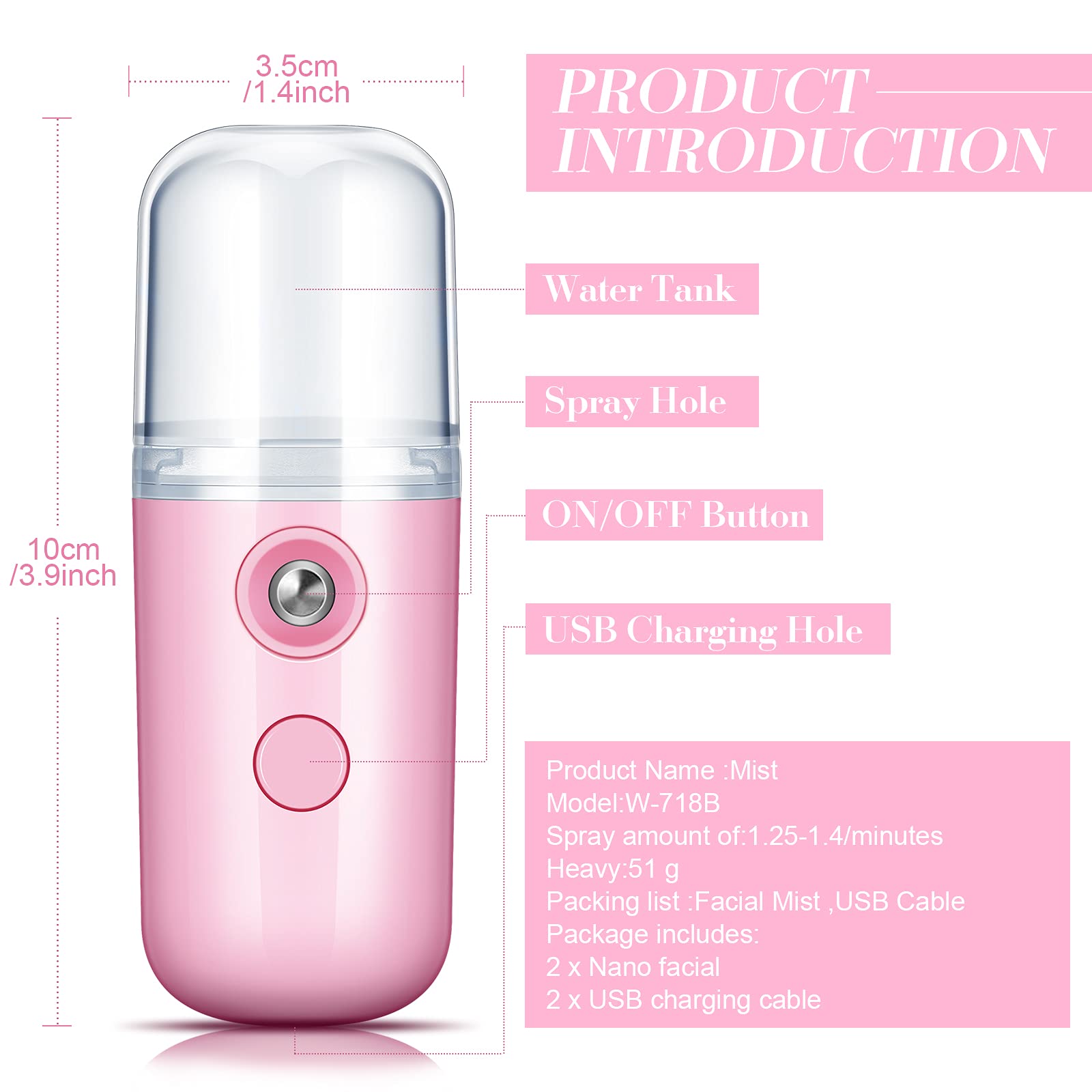 Honoson 2Nano facial mister packaging shows dual-pack convenience for travel and home use.