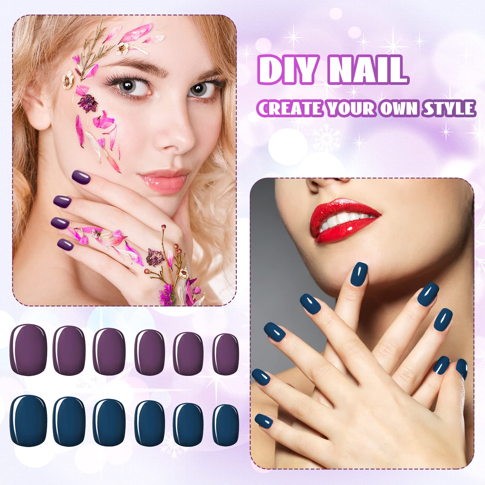 Honoson coffin press-on nails in coffin shape for salon-like wear