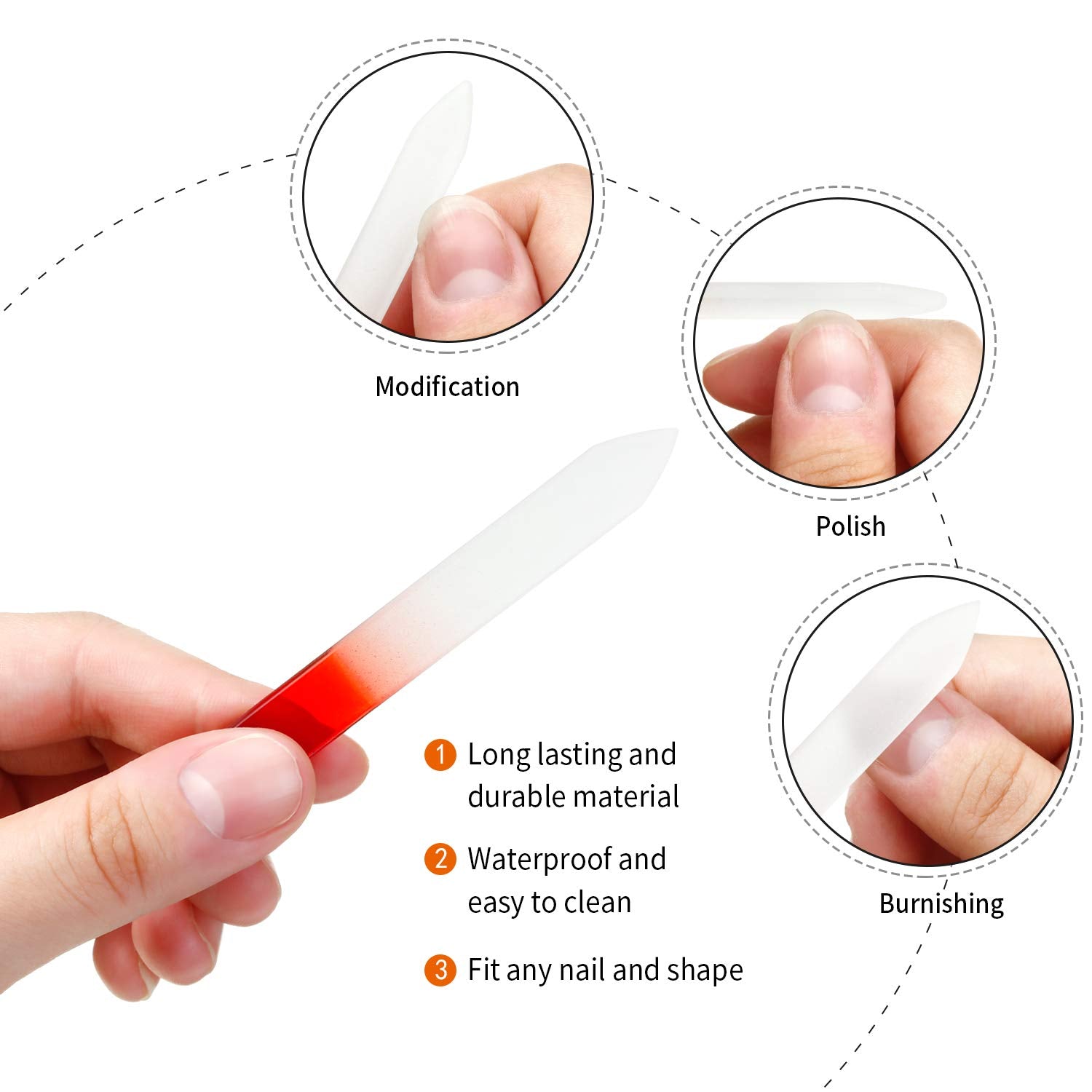 Honoson crystal glass nail file purple for precise shaping without splitting