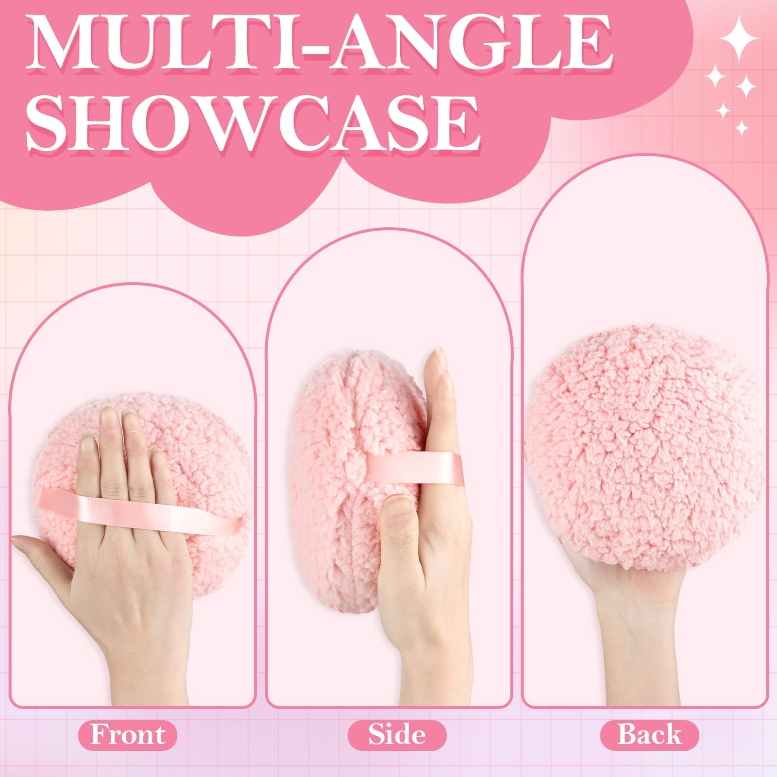HONSIO soft plush puff close-up shows ultra-soft, skin-friendly texture.