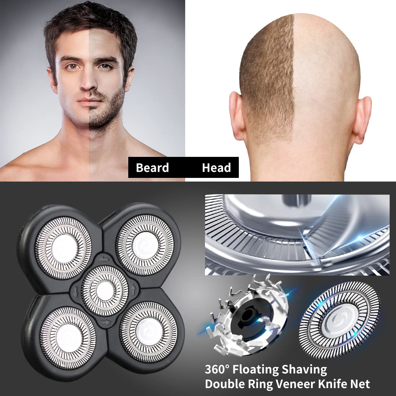 HONTEC stainless steel blades with skin-friendly protection