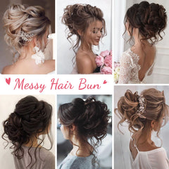 HOOJIH messy bun daisy side view demonstrates lightweight wrap for all-day wear.