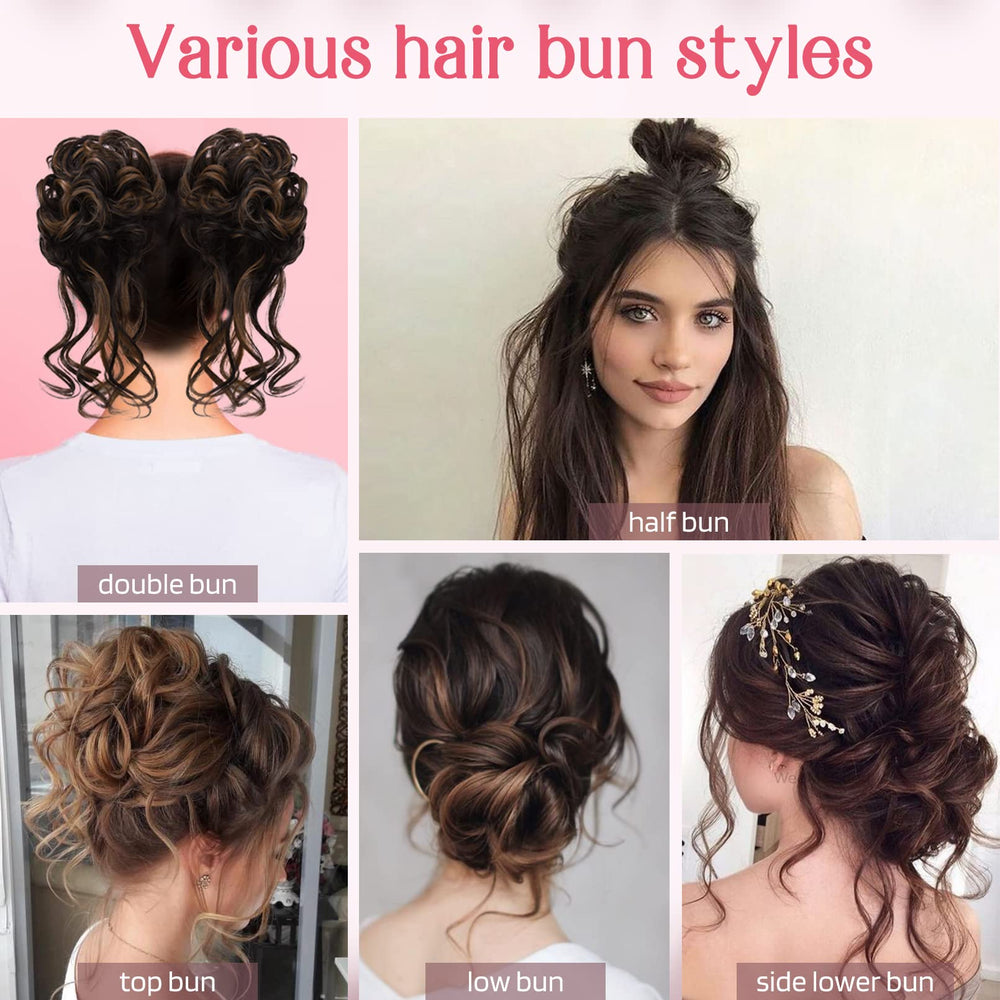 HOOJIH messy bun daisy look suitable for daily or special occasions.
