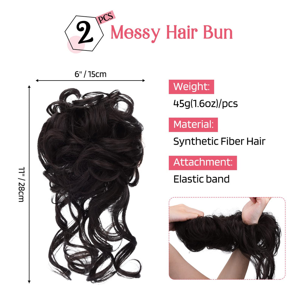 HOOJIH messy bun waves emphasize natural look and reusable design.