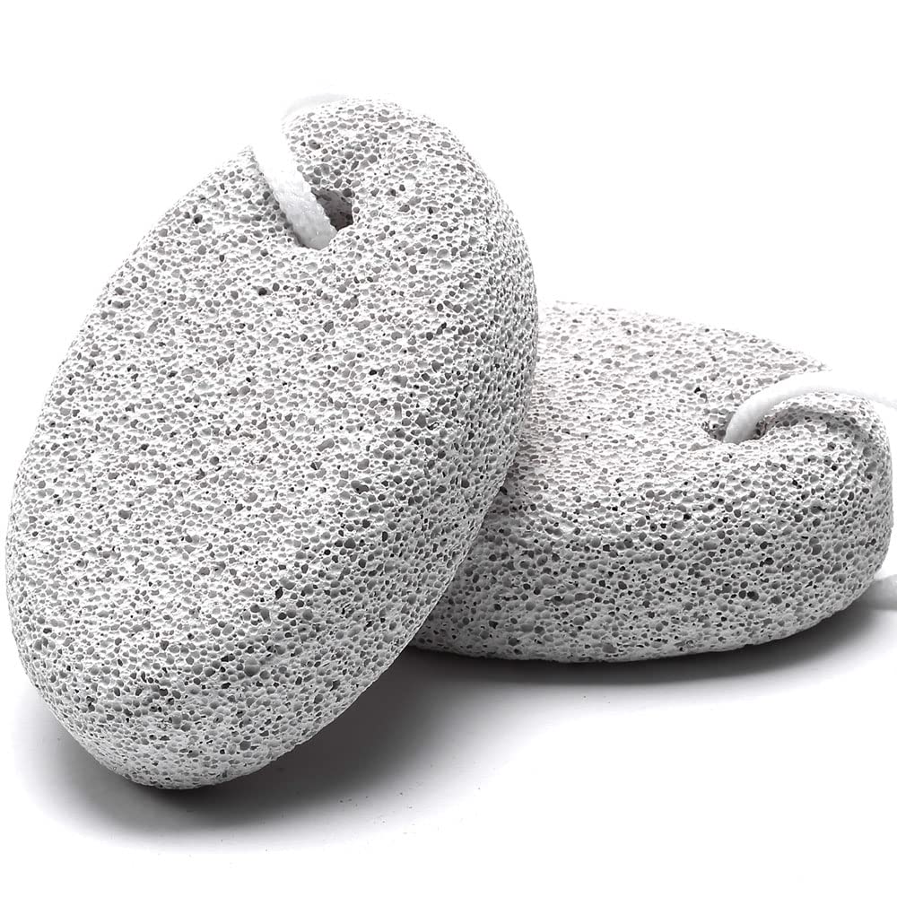 HOOMBOOM lava pumice stone in use on feet for gentle callus removal and smooth skin