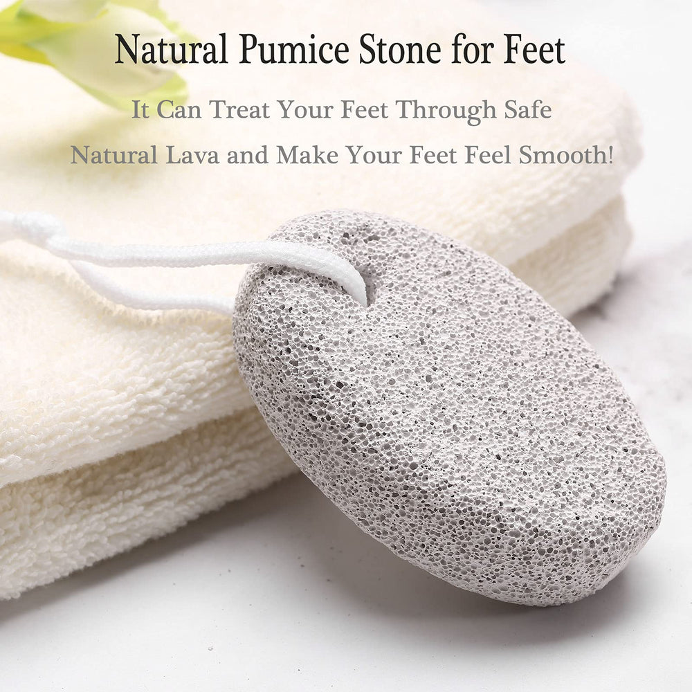 HOOMBOOM pumice stone features rope ring for dry storage and hanging