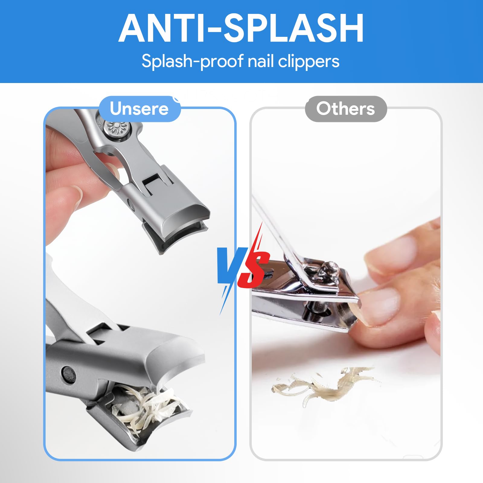 Hooyiyuux Lux German Nail Clippers safety lock for secure storage after use.