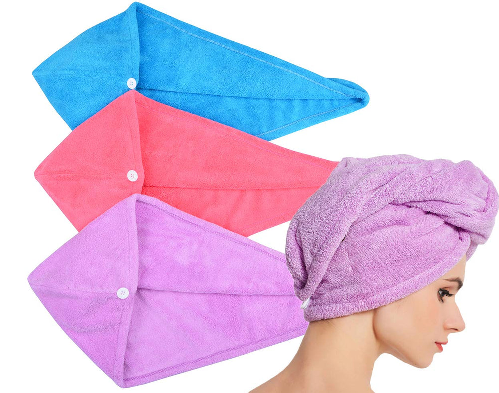 HOPESHINE hair towel twist blue pack ready for quick drying and gentle care