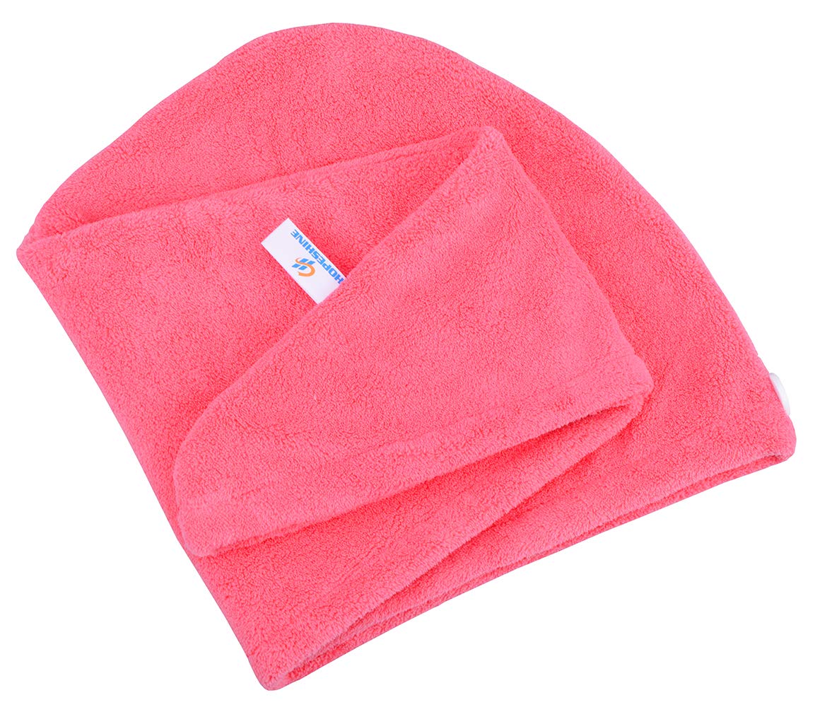 HOPESHINE hair towel twist rose red pack highlights soft microfiber for reduced frizz