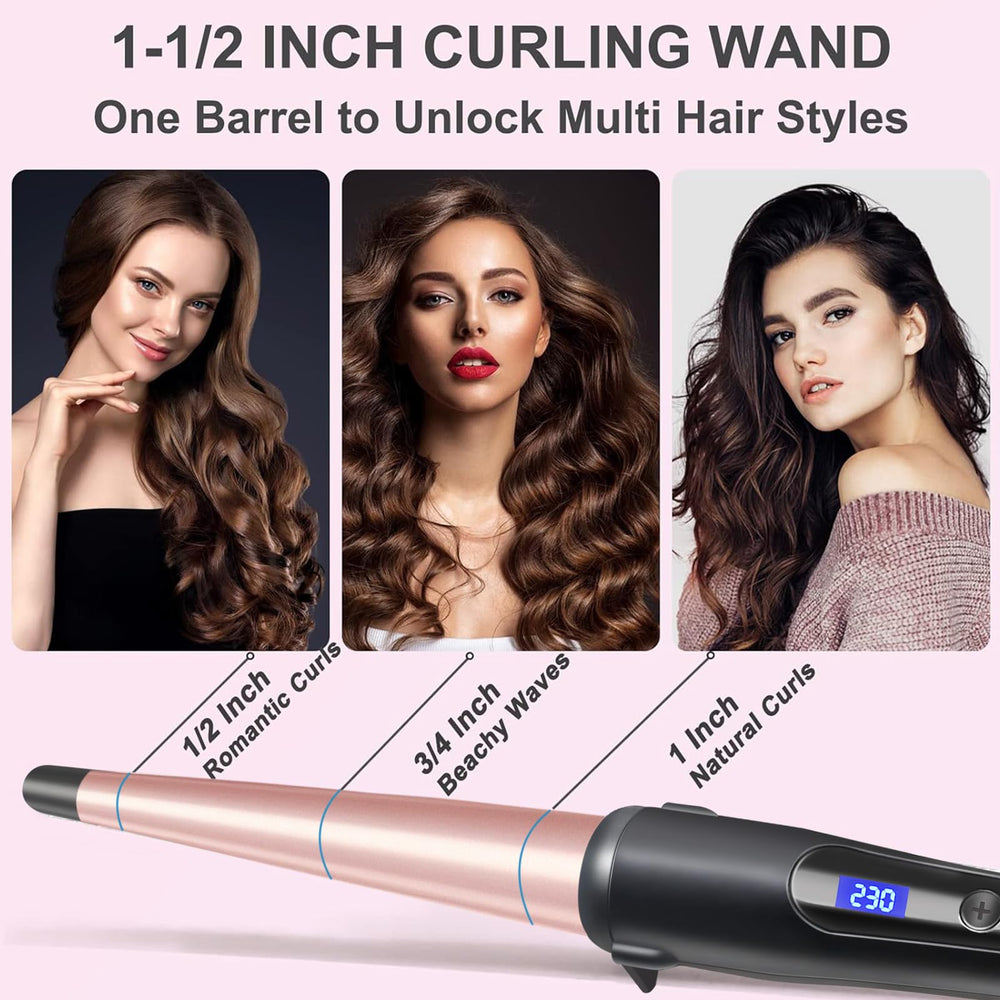 Hopopower ceramic tourmaline wand heats up in seconds for busy mornings.