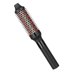 Hopopower curling brush 1-25-inch close-up shows ceramic tourmaline for shiny curls.