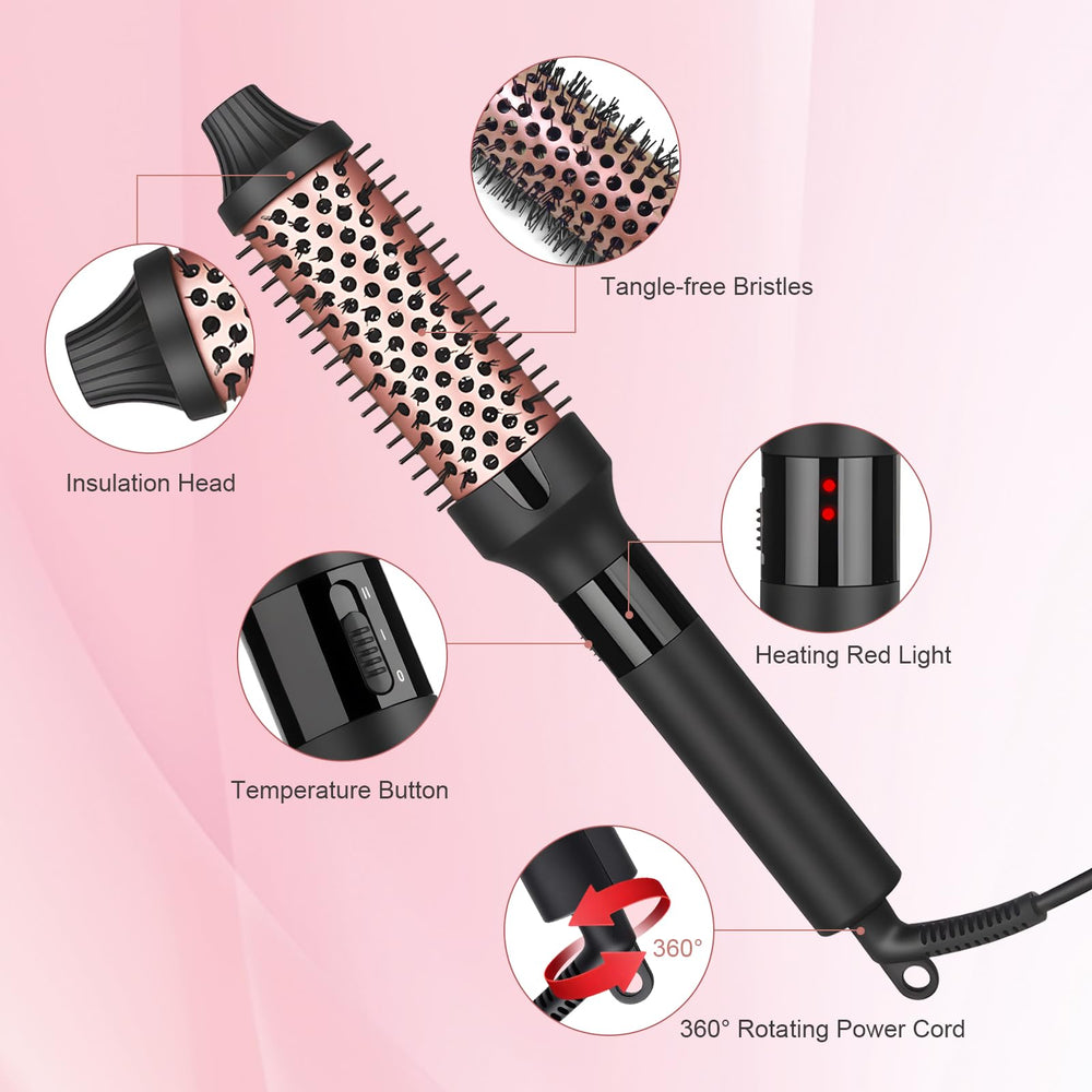 Hopopower curling brush 1-5-inch in-action demonstrates rapid, bouncy curls.