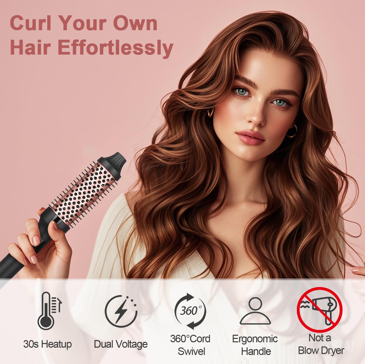 Hopopower 3-in-1 function lets curling, straightening, and combing.