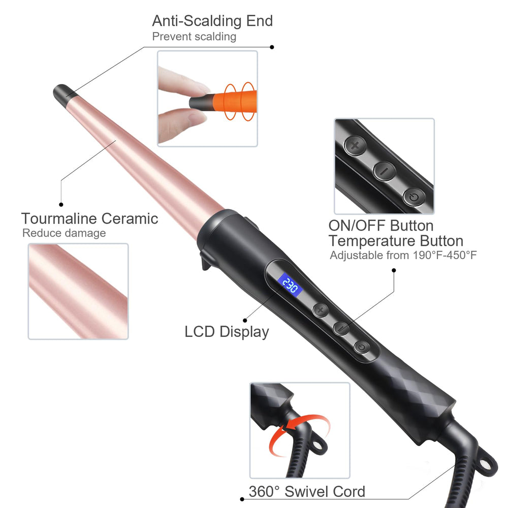 Hopopower rose-pink curler shown with smooth shine and frizz control.