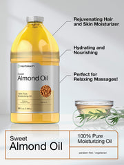 Horbäach Sweet Almond Oil bulk jug offers long-lasting skin and hair care.