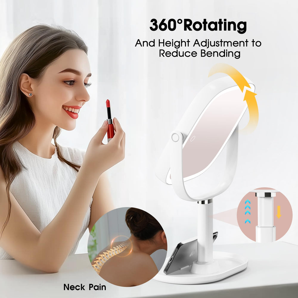 Horyliin makeup mirror USB-C charging supports long cordless use