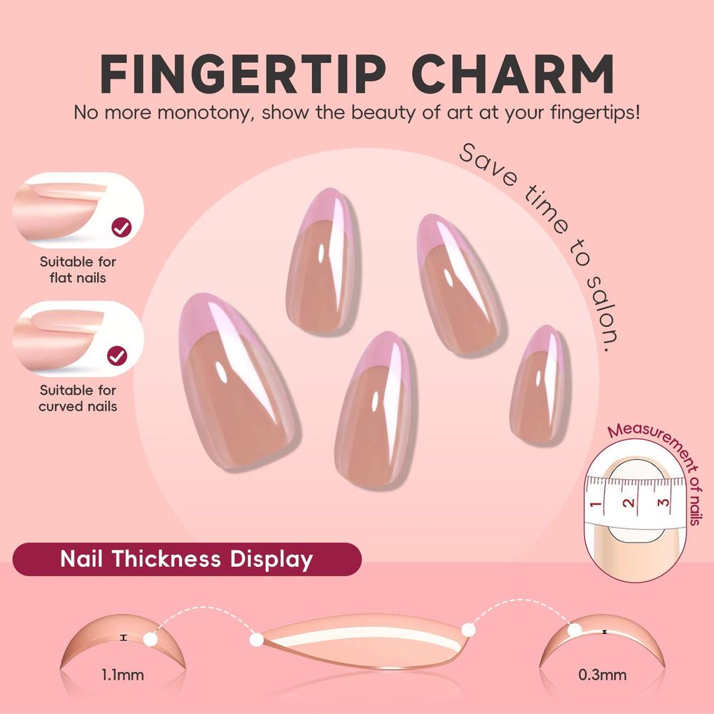 HOSAILY aurora French tips with iridescent shimmer for eye-catching everyday elegance