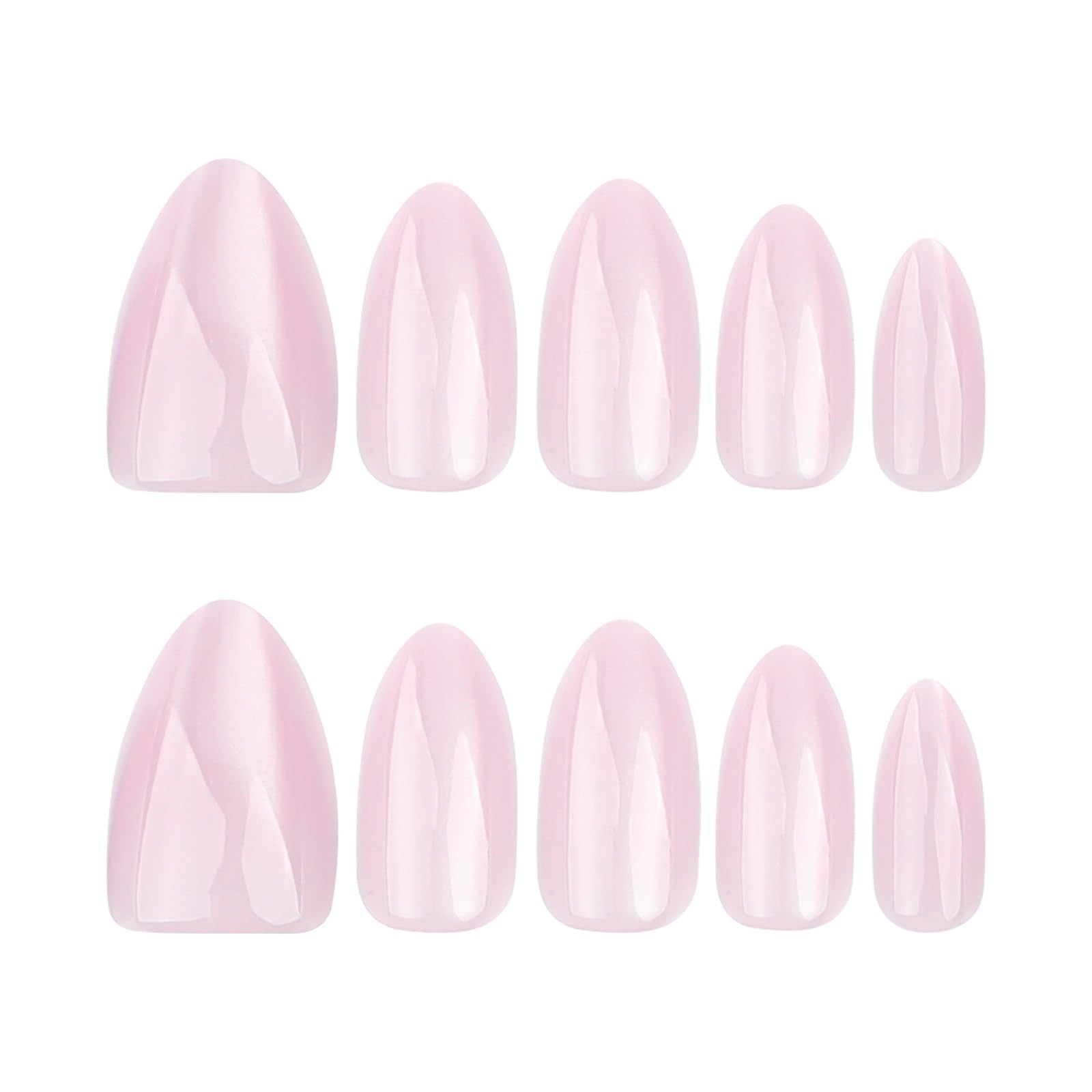 HOSAILY Baby Pink Cat Eye nails almond shape closeup, flattering everyday wear.