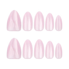 HOSAILY Baby Pink Cat Eye nails almond shape closeup, flattering everyday wear.