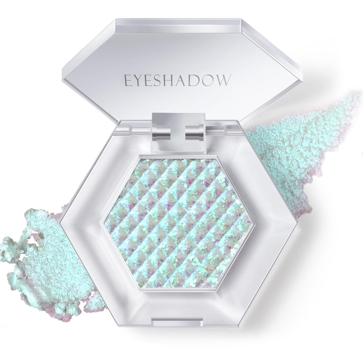 HOSAILY chameleon Mermaid eyeshadow compact showing shifting colors for dramatic eye looks.