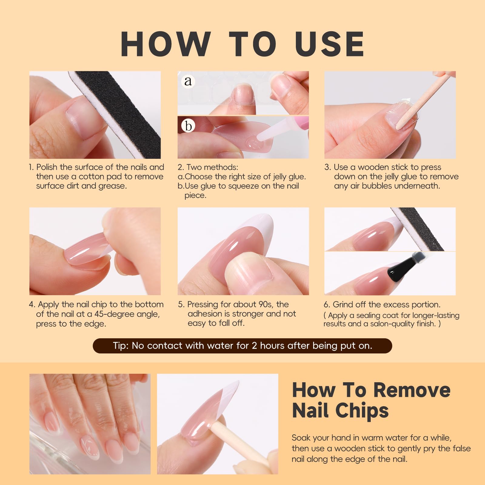 HOSAILY complete application kit included with glue, tabs, file, and wipes