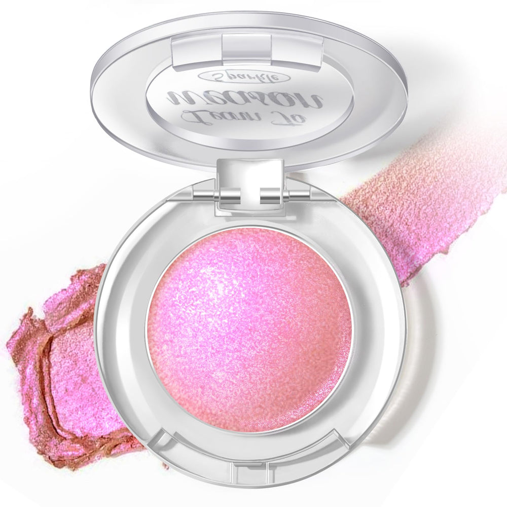 HOSAILY holographic pink duochrome eyeshadow swatch for color-shifting shimmer.
