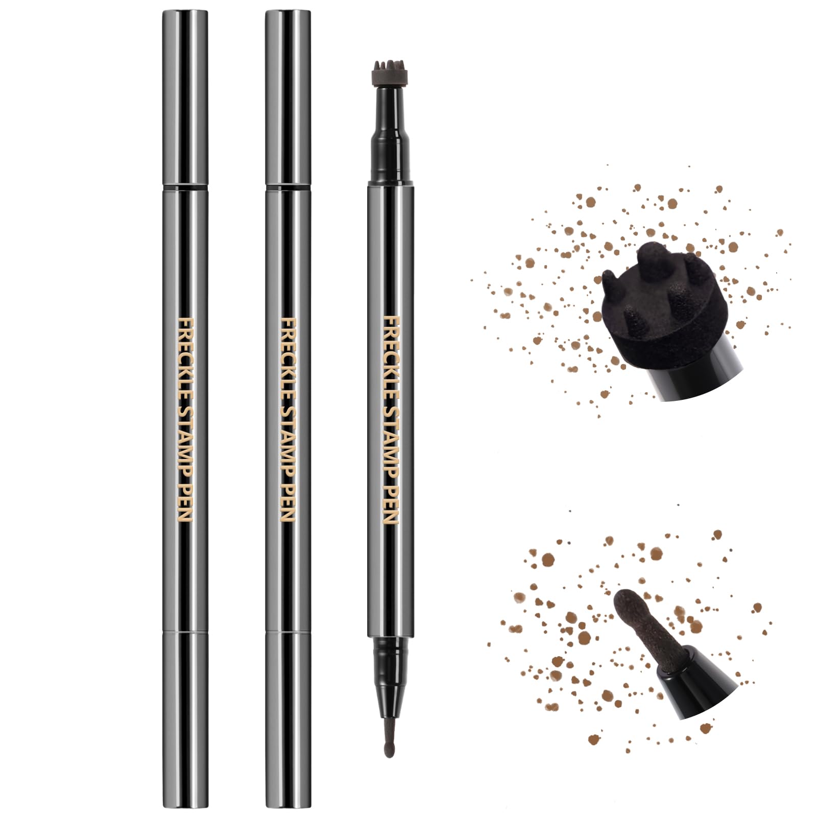 HOSAILY light brown freckle stamp pen creating natural sun-kissed freckles that stay all day.