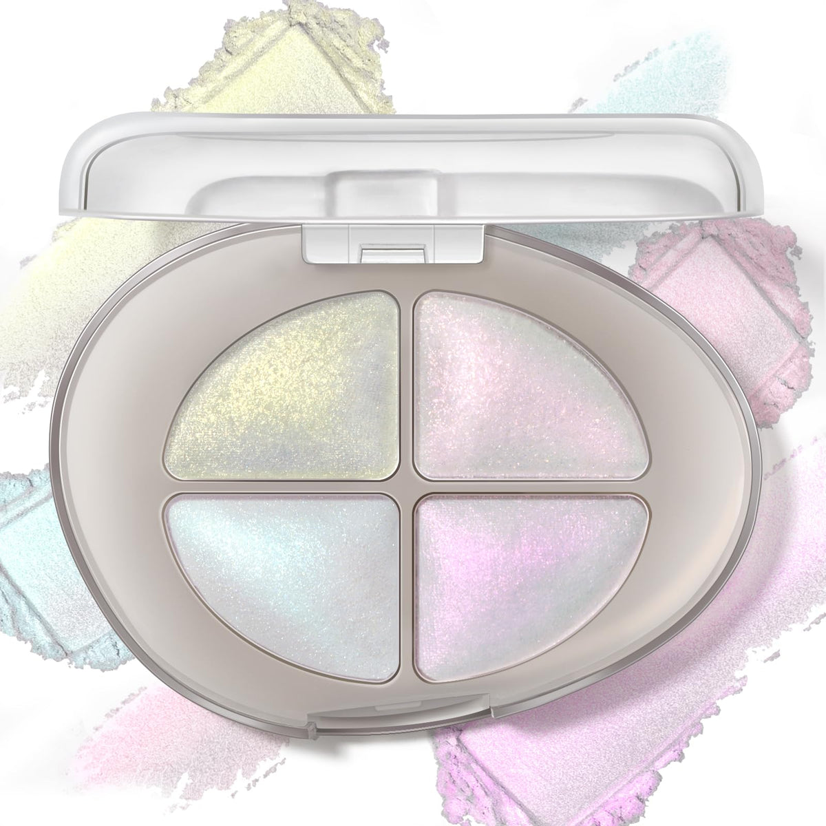 Hosaily paleta sombras holográficas cuatro colores para crear estilos deslumbrantes.