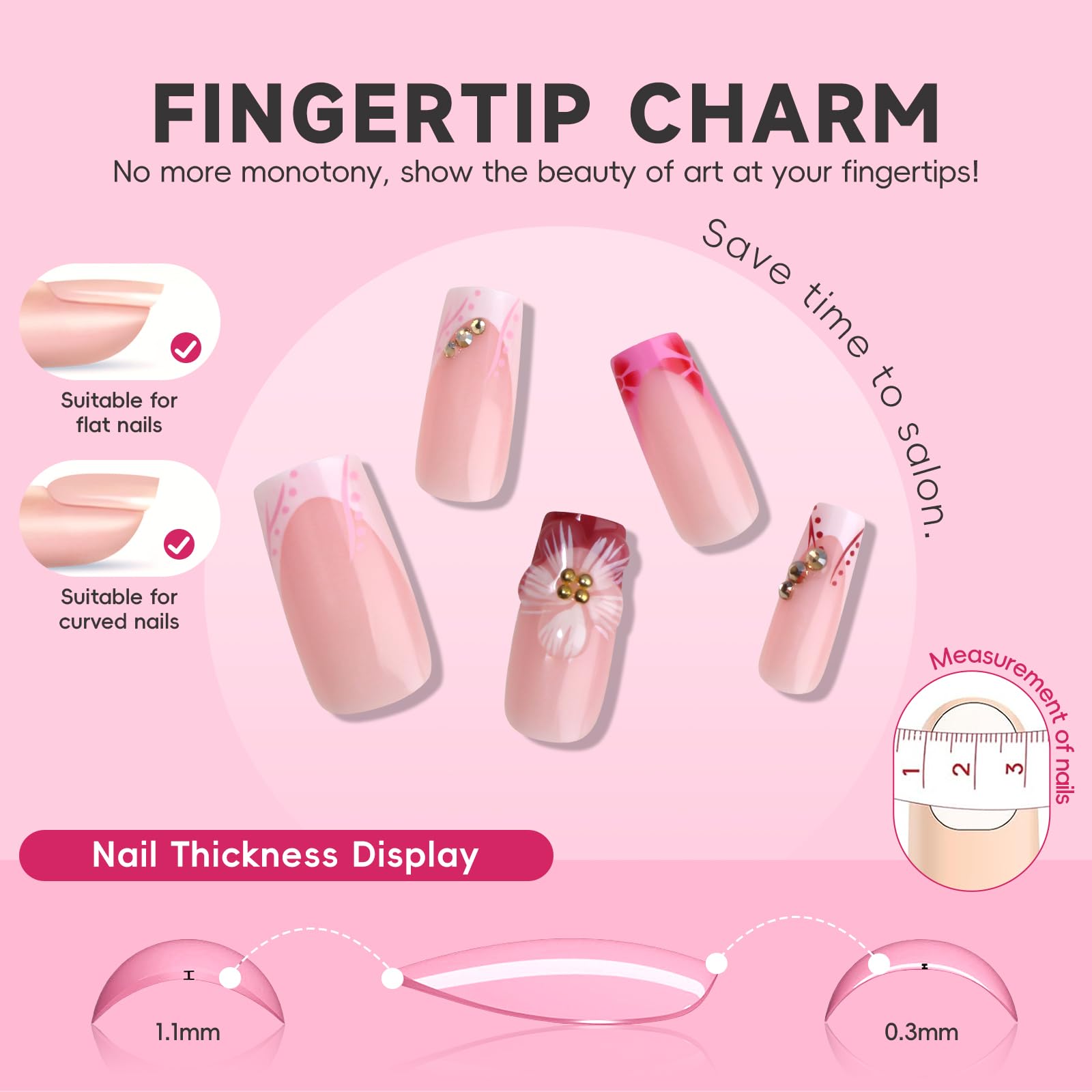 HOSAILY nails on hand with adhesion kit for quick set