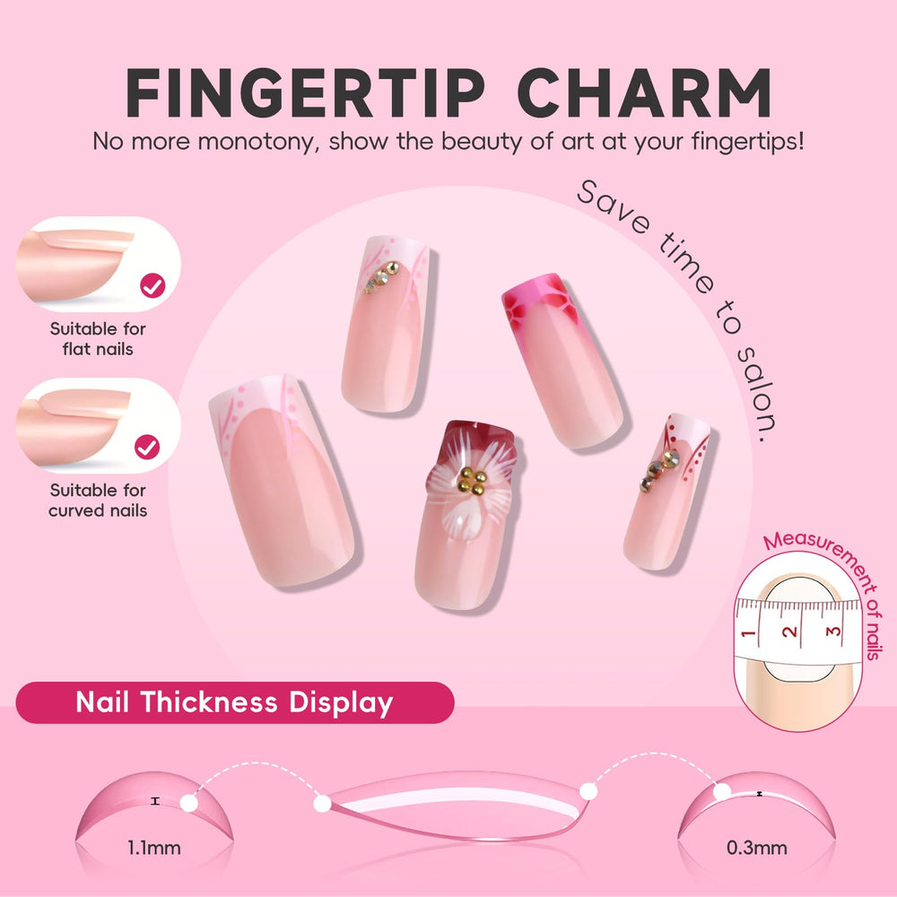 HOSAILY nails on hand with adhesion kit for quick set