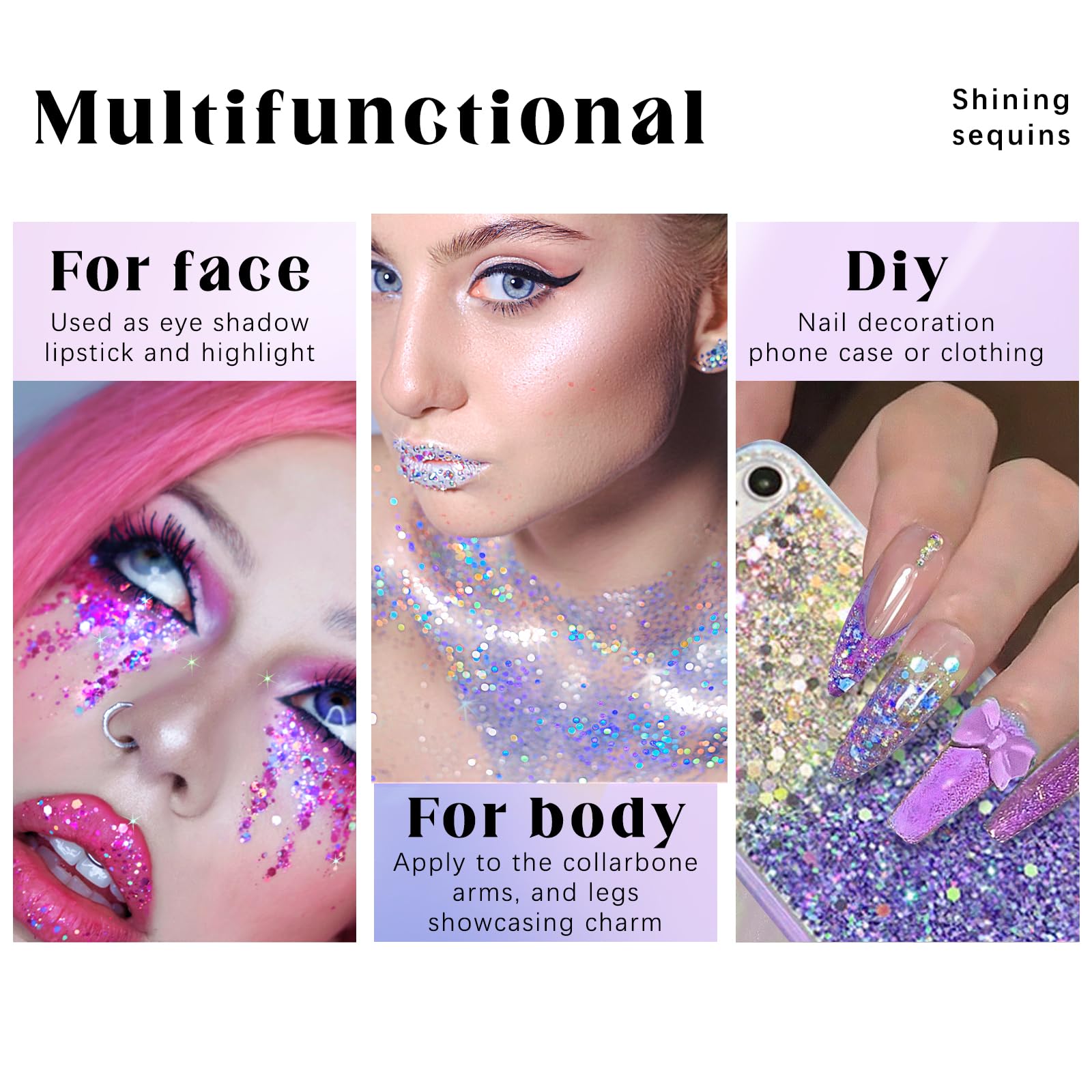 HOSAILY roll-on holographic glitter on wrist and nails creates festival-ready accents